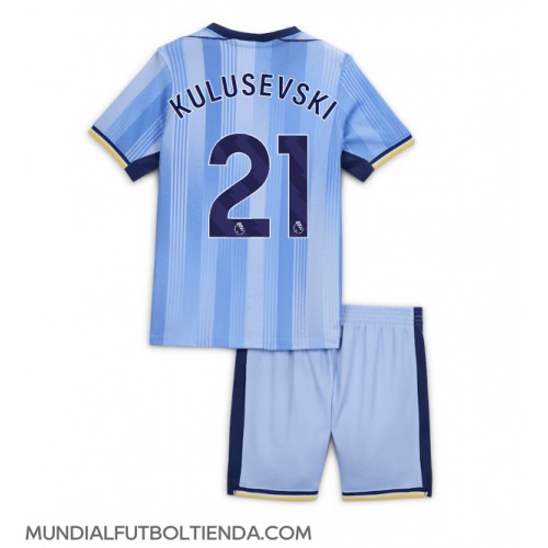 Camiseta Tottenham Hotspur Dejan Kulusevski #21 Segunda Equipación Replica 2024-25 para niños mangas cortas (+ Pantalones cortos)